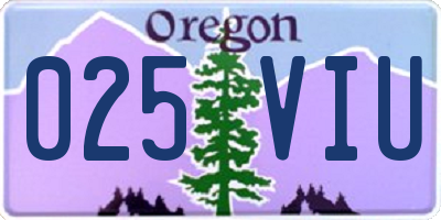 OR license plate 025VIU