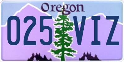 OR license plate 025VIZ