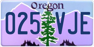 OR license plate 025VJE