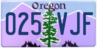 OR license plate 025VJF