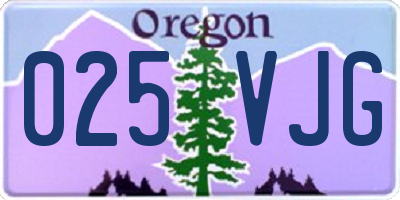 OR license plate 025VJG