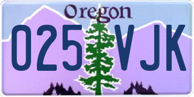 OR license plate 025VJK