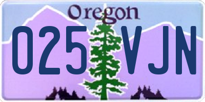 OR license plate 025VJN