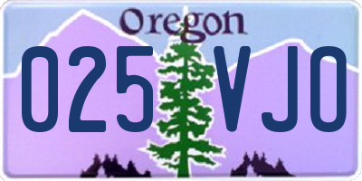 OR license plate 025VJO