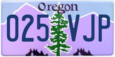 OR license plate 025VJP