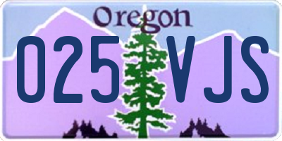 OR license plate 025VJS