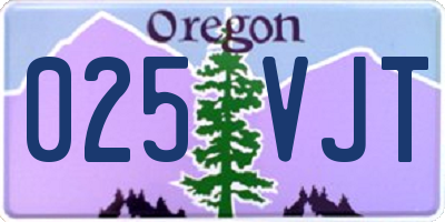 OR license plate 025VJT