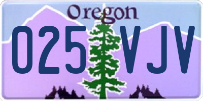 OR license plate 025VJV