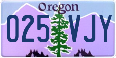 OR license plate 025VJY