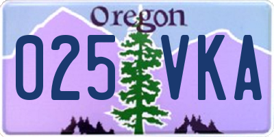 OR license plate 025VKA