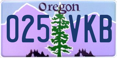 OR license plate 025VKB