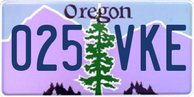 OR license plate 025VKE