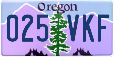 OR license plate 025VKF