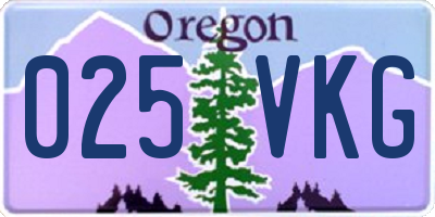 OR license plate 025VKG