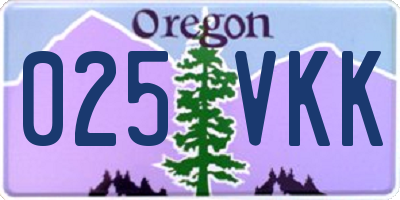OR license plate 025VKK