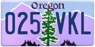 OR license plate 025VKL