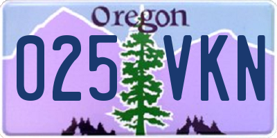 OR license plate 025VKN