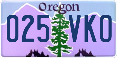 OR license plate 025VKO