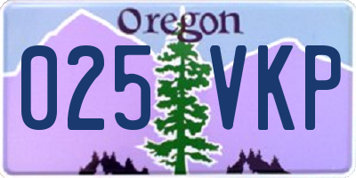 OR license plate 025VKP