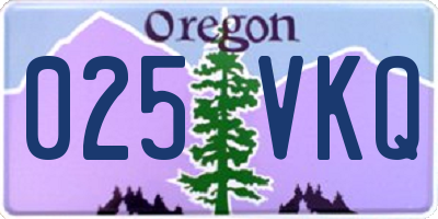 OR license plate 025VKQ