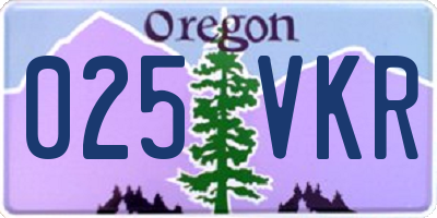 OR license plate 025VKR