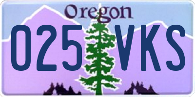 OR license plate 025VKS