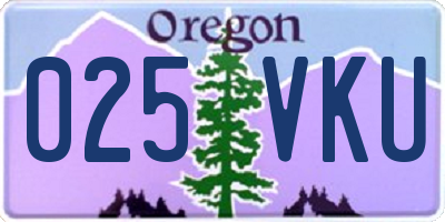 OR license plate 025VKU