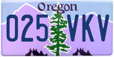 OR license plate 025VKV