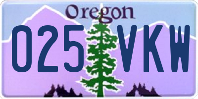 OR license plate 025VKW