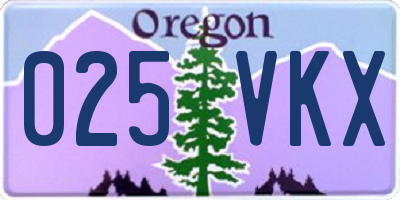 OR license plate 025VKX