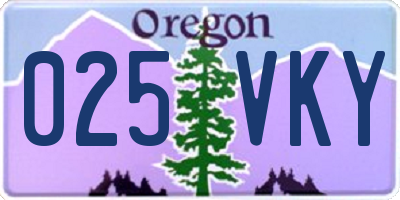 OR license plate 025VKY