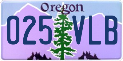 OR license plate 025VLB