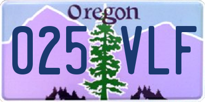 OR license plate 025VLF