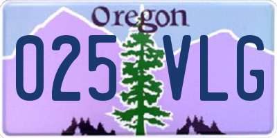 OR license plate 025VLG