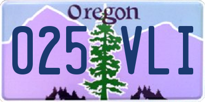 OR license plate 025VLI