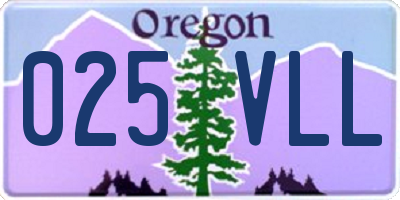 OR license plate 025VLL