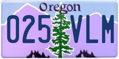 OR license plate 025VLM