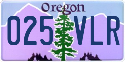 OR license plate 025VLR