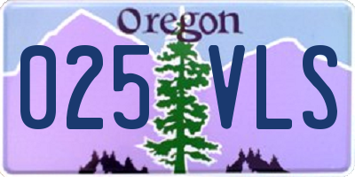 OR license plate 025VLS