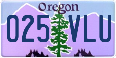 OR license plate 025VLU