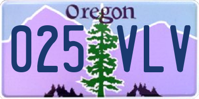 OR license plate 025VLV