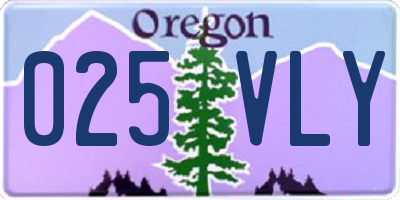 OR license plate 025VLY