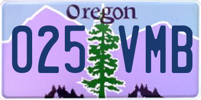 OR license plate 025VMB