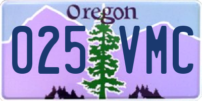 OR license plate 025VMC