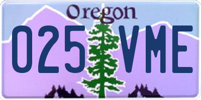 OR license plate 025VME