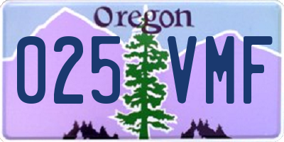 OR license plate 025VMF