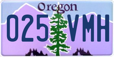 OR license plate 025VMH