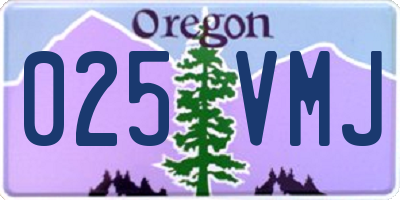 OR license plate 025VMJ