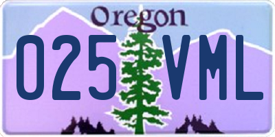 OR license plate 025VML