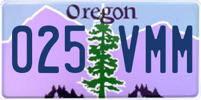 OR license plate 025VMM